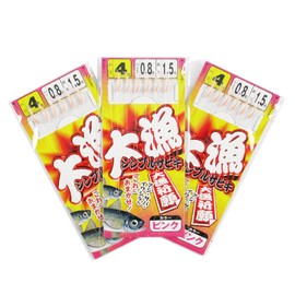 TAKAMIYA Simple Sabiki Large Catch 3 Piece Set Needle No. 4 - Harris 0.8 Pink