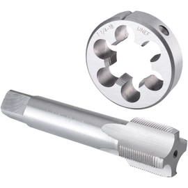 Burkit 1 1/4"-18 UNEF Tap and Die Set, 1-1/4 x 18 UNEF Machine Thread Tap and Round Die Right Hand