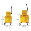 Winco Commercial Mop Bucket on Wheels, 26 Quart, Yellow