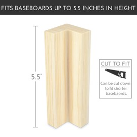 5.5" x 3/4" Inside Corner Baseboard Molding and Trim Block. Pine. (10)