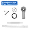 Bamyli 2-Piece Round Sink Overflow Kit, 250mm PP Tube, White,