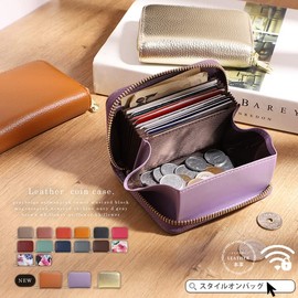 [Style on Bag] Coin Purse, Card Case, Women's, Men's, Leather, Skimming, Wallet, Large Capacity, Black