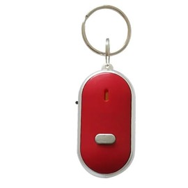 KeyFinder(Red), Keychain Locator for Finding Lost Keys, Smart Key Finder, Whistle Activation, LED Sound Keychain, Alarm, and Flashing Light