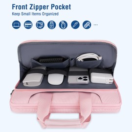 MOSISO 360 Protective Laptop Sleeve Compatible with MacBook Air/Pro, 13-13.3 inch Notebook, Compatible with MacBook Pro 14 inch M4 M3 M2 M1 2024-2021, Matching Color Sleeve Bag with Belt, Pink