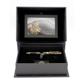 Cross Special Edition Hand made Year of the Goat - Black Lacquer and polished 23KT gold overlays and appointments Ballpoint Pen in its Original big Corporate Leather gift box