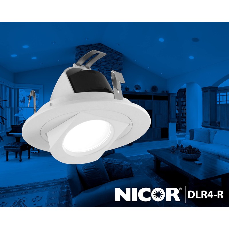 NICOR Lighting DLR4-R-10-120-2K-WH 4 in. White LED Recessed Retrofit Adjustable
