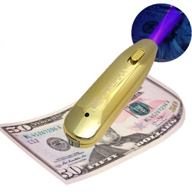 Portable Mini 2 in 1 Money Detector, UV Plus Light Magnetic Head Currency Note Detector Counterfeit Lanyard Checker Magnetic Detector Counterfeit Bill Detectors Any Currency USD (Gold, Standar)