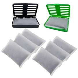 Shurex Trash Can Deodorizer Kit Stick-On Activated Carbon Odor Eliminator for Large Trash Cans, Indoor Kitchen Compost bins, Big Step or Touchless Sensor Garbage Cans (6 Refill Filters)