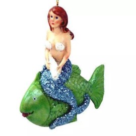 Mermaid On a Tropical Fish Ornament