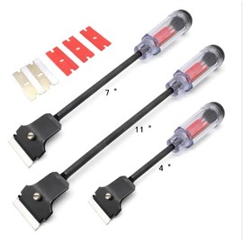 JAAGS Long Plastic Handle Reach Gasket Scraper with Replaceable Blade Automotive Razor Scraper Car Tint Vinyl Tool Application with 12" Long Handle.