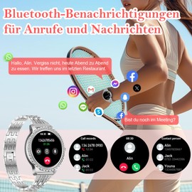 CIVO Smartwatch Women's Fitness Watch: Tracker Waterproof IP67 Pedometer Fitness Watch - Blood Pressure Monitor Heart Rate Monitor Smart Watch Silver Compatible Android iOS