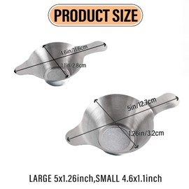 AUEAR, 2 Pack Different Size Stainless Steel Mini Strainer Fine Mesh Tea Funnel Coffee Filter with Double Handles