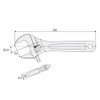 Hozan W-240-150 Monkey Wrench, Opening 0.09 - 0.9 inches (0