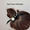 7 Pcs Pearl Black Elastic Hair Ties Ponytail Holders Pearl
