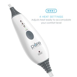 Pure Enrichment PureRelief Deluxe Heating Pad (12" x 24"), Full Body Therapy Pad with 4 InstaHeat Settings, Soft Machine-Washable Microplush Fabric and 2-Hour Auto Safety Shut-Off (Sea Glass)