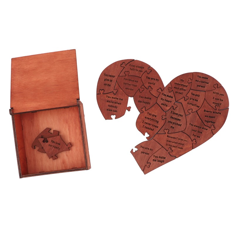 Wooden Heart Puzzle Valentines Day Heart Shape Puzzles Romantic Love