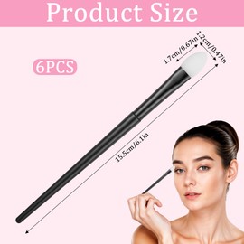 Molain 6 Pcs Silicone Makeup Applicator Reusable Shadow Brush Eyeshadow Applicators Lip Brush Mask Makeup Brushes for Applying Cream or Liquid Eye Shadows and Lip Colors