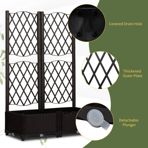 Unbranded Standing Trellis Planter Box for Vine Climbing Plants and