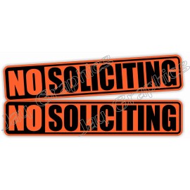 Unbranded NO SOLICITING Vinyl Decals | Small Business Window Stickers | Orange Sign
