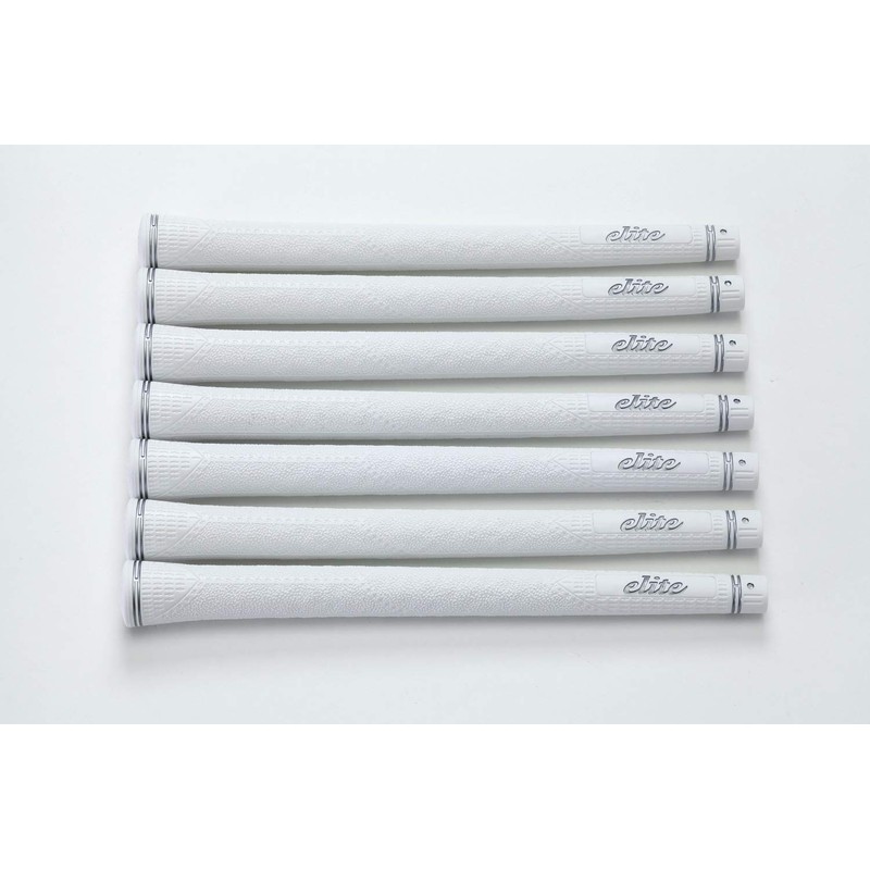 elitegrips CX46 Golf Grips, Set of 7, Silver White with