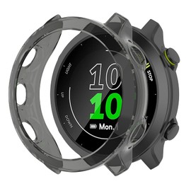 MOTONG for Garmin Forerunner 55 Transparent TPU Protective Case - TPU Protective Case Cover Shell for Garmin Forerunner 55(TPU Black)