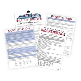 Axton US History Four Poster Bundle - Constitution, Declaration of Independence and Bill of Rights (12" x 18")