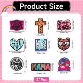 24Pcs Silicone Focal Beads for Pens, Different Cute Pen Charms, Silicone Phrase Beads Bulk, Silicone Pen Toppers for Pen Keychain Bracelet Necklace Making DIY Decoration Gifts (Phrase Style)