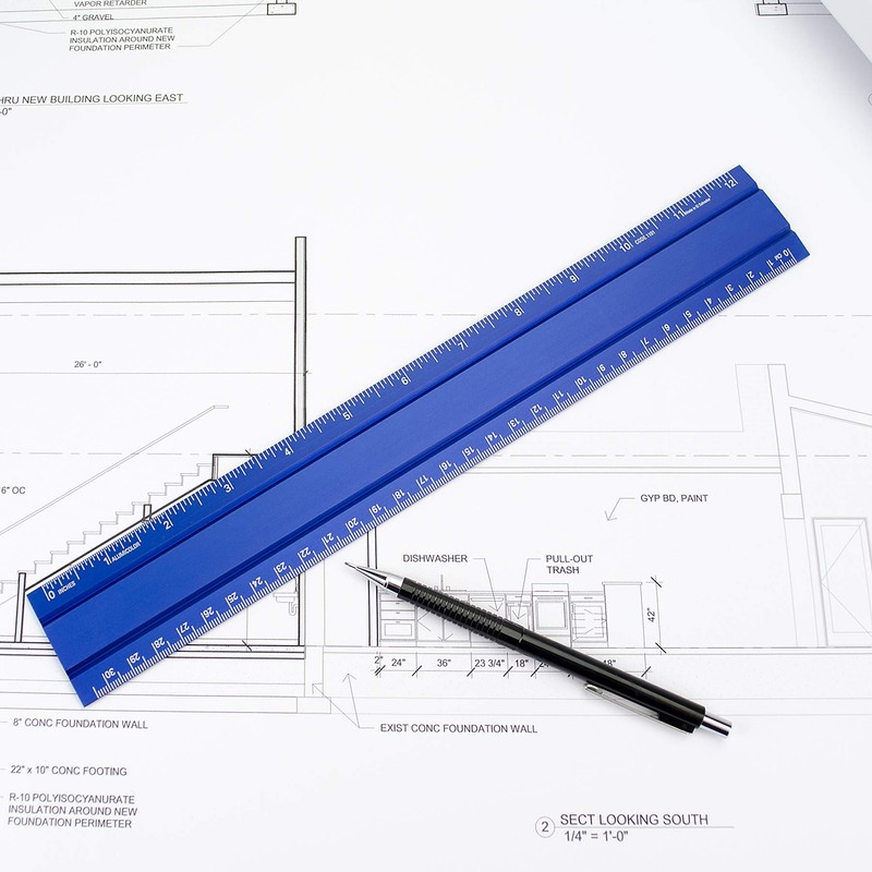 Alumicolor Aluminum Desk & Office Ruler, 12IN, Pink