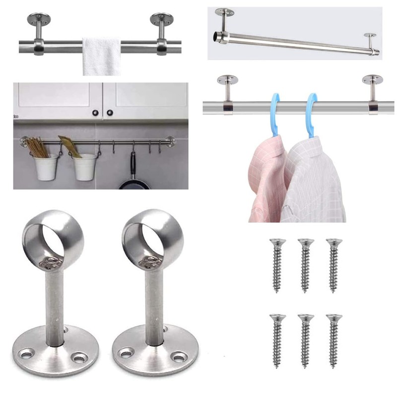 Ceiling Curtain Pole Brackets, 2 Pack Heavy Duty Curtain Rod