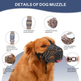 ETONSUNNY Hunde Maulkorb, Weicher Silikonmaulkorb Gegen Bellen und Kauen, Atmungsaktives Design, Geeignet für das Training Großer Aggressiver Hunde (Schwarz, L)