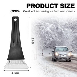 Sylvil 2 PCS Car Ice Scraper, Scratch Free Ice and Frost Removal Tool for Windshield Window Glass, Plastic Ice Scraper Snow Shovel for Auto SUV Small Truck, Universal Car Accessories