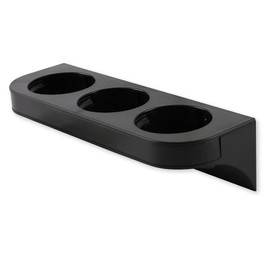 FRANZ MENSCH Hygostar Wall Bracket for Pump Dispenser, 3 Compartments, Plastic, Pack, Black, Length: 23.5 cm, W: 8 cm, H: 6 cm, Wall Holder for Pump Bottles, Hotel Shampoos and Shower Gels