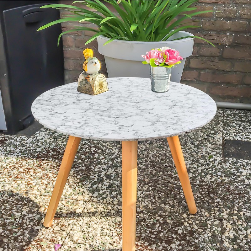 MIPIACE Round Tablecloth Fitted Tablecloth Waterproof Round Table Cloth Wipeable