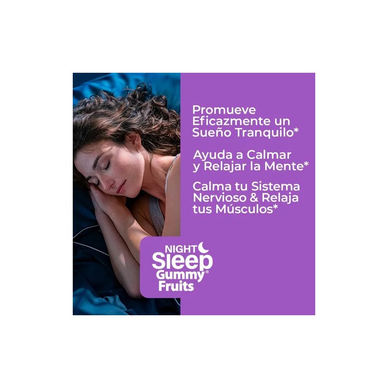 Night Sleep Gummy Fruits, Naturelab 170 Piezas Sabor Blueberry