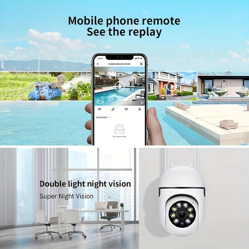 boykeep 1PC WiFi Security Camera Smart outdoor Night Vision Cam