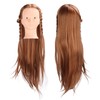 Long Hair Mannequin Head Light Brown Hairdresser Practice Training Head