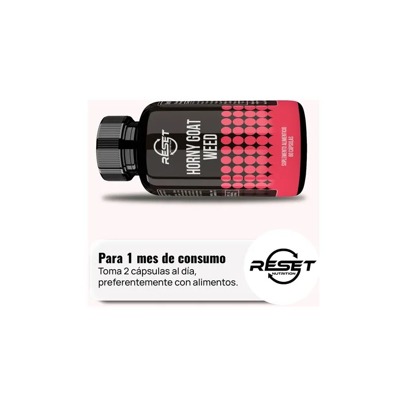 Reset Nutrition Horny Goat Energía Potencia Masculina 60cáps Sabor Sin