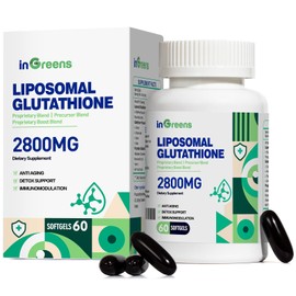 inGreens 2800 MG Liposomal Glutathione Supplement, Detoxifying & Immune, Aging Defense, Energy, Glutathione Unique Formulation Reduced