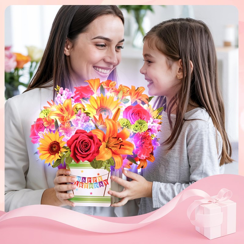 Yinqing Birthday Cards, Happy Birthday Card for Women, 10Inch Life