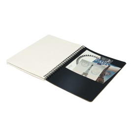 Clairefontaine 103566C Flying Spirit Notebook with Inner Pockets and Spiral Bound Lined 60 Sheets DIN A5 14.8 x 21 cm Pack of 1 Brown with Assorted Designs