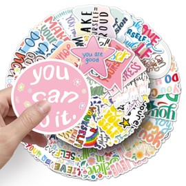 50PCS Vintage Inspirational Stickers,Motivational Stickers,Teens Boys and Girls Sticker Pack Vinyl Skateboard Guitar Door Laptop Luggage Car Bike Water Bottle Birthday Party Supplies Stickers
