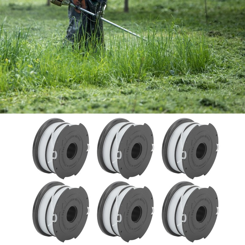 6pcs Weeder Replacement Spool 38.6ft 0.06in String Trimmer Replacement Spool