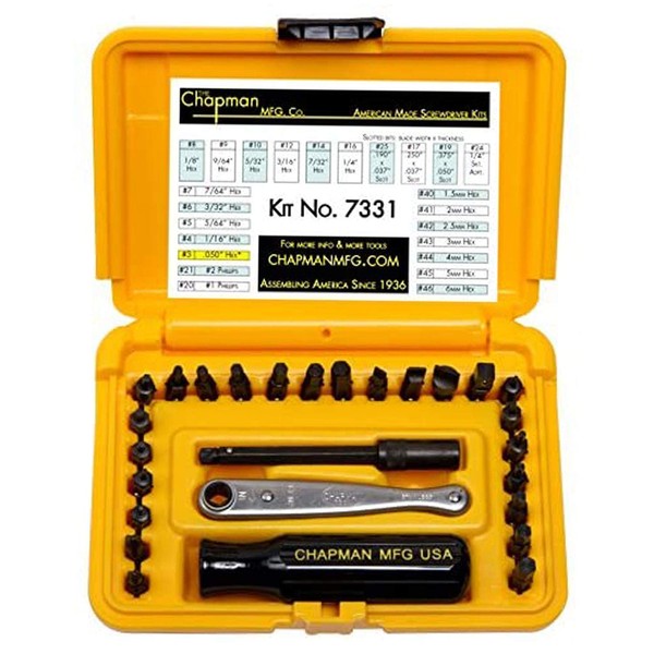 Chapman MFG 7331 All-Purpose Standard Screwdriver Set - Includes Phillips,
