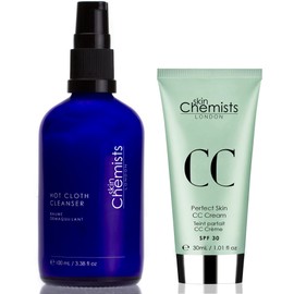 skinChemists Perfect Skin CC Cream Light with SPF 30 and Hot Cloth Reinigung, 100 ml