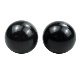 SISAMN 2pcs Black Tourmaline Crystal Spheres 40-50mm - Healing Crystals Ball Decor for Meditation, Chakra Alignment, Yoga,Gifts Collection (1.58-1.96 inches)
