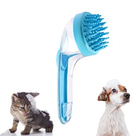 Pet Bath Brush Silikon, Hundewaschbürste, Katzenbadebürste, Hundebürste zum Baden und Katze, Waschbürste mit Seifenspender, Silikonbürste zum Baden langhaariger Haustiere (A)