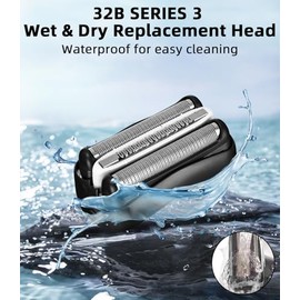3 Pack Replacement Shaver Head for Braun Series 3, 32B Compatible with Braun S3 3040S, 3000S, 310S, 300S and More, Shaving Head Replacement for Braun Series 3, Accessories for a Close Shaving