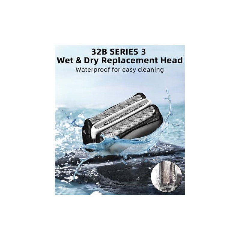 3 Pack Replacement Shaver Head for Braun Series 3, 32B