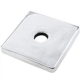 Zangc 3.5 "Square Shower Arm Flange Shower Flange Cover Plate Large Size Universal Replacement Shower Head Cover for Covering Gaps Holes for All Standard 1/2 Pipes Silver Gray 1PCS