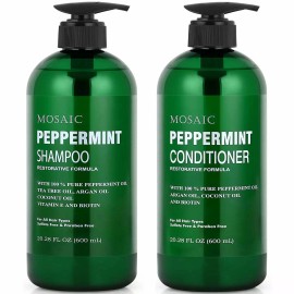 Juego de champú y acondicionador Mosaic Peppermint, 20,2 FL oz cada uno